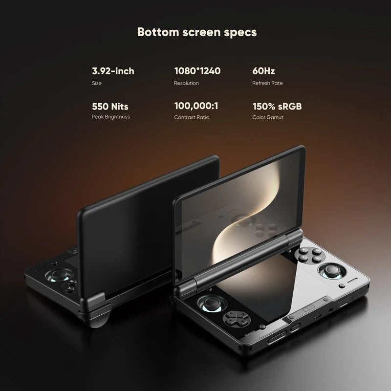 Thor Android Handheld Dual Screen Clamshell 6'' AMOLED Screen 1080P Gaming Entertainment Device