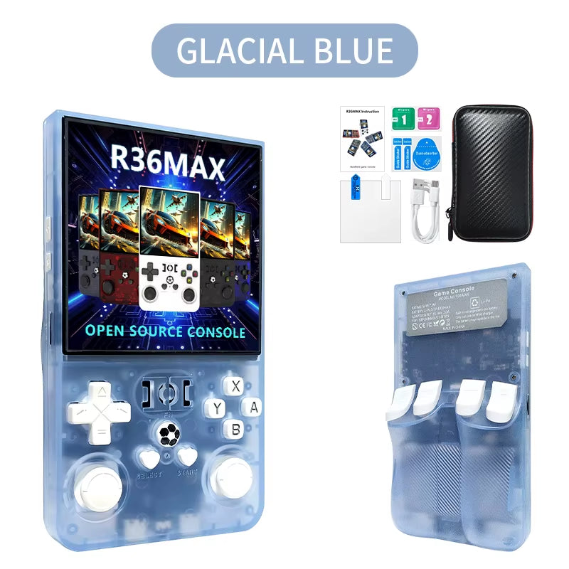 R36 Max Handheld Game Console 64G 15000 Games Stroge Bag 4 Inch Screen Retro Classic Portable Handheld Video Game Console