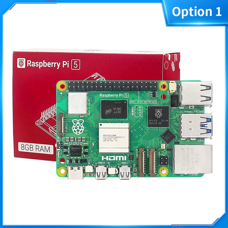 Official Raspberry Pi 5 16GB 8GB 4GB RAM BCM2712 Cortex-A76 2.4Ghz LPDDR4X-4267 Pcie 2.0 RTC Optional Case Power Supply for Rpi5