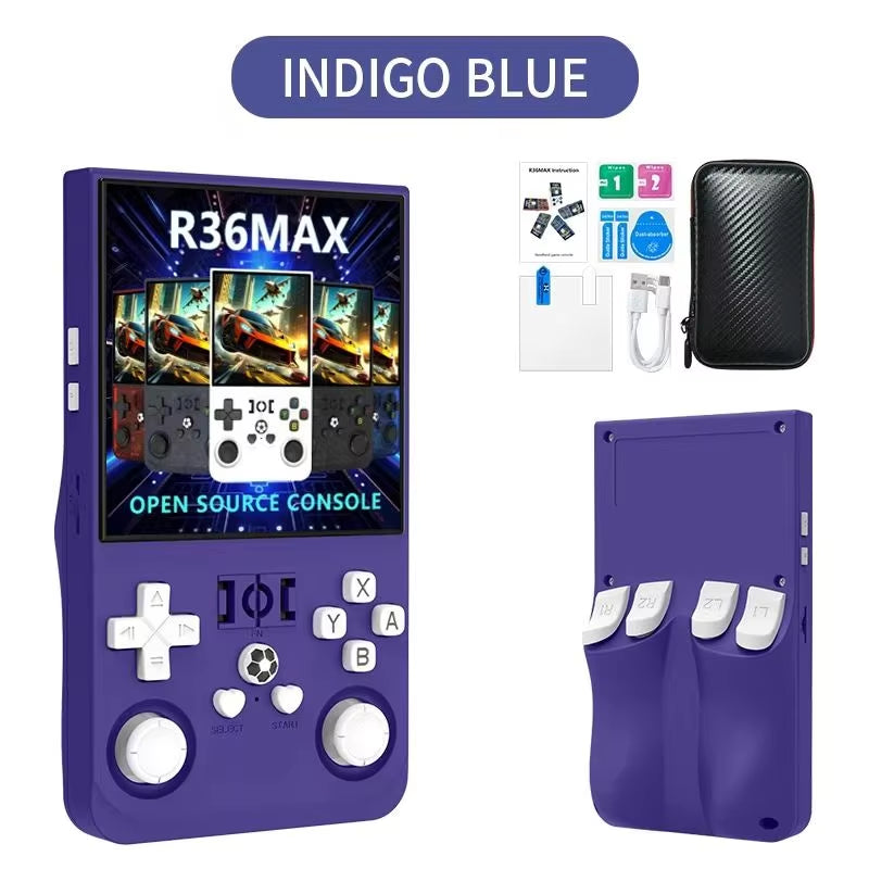 R36 Max Handheld Game Console 64G 15000 Games Stroge Bag 4 Inch Screen Retro Classic Portable Handheld Video Game Console