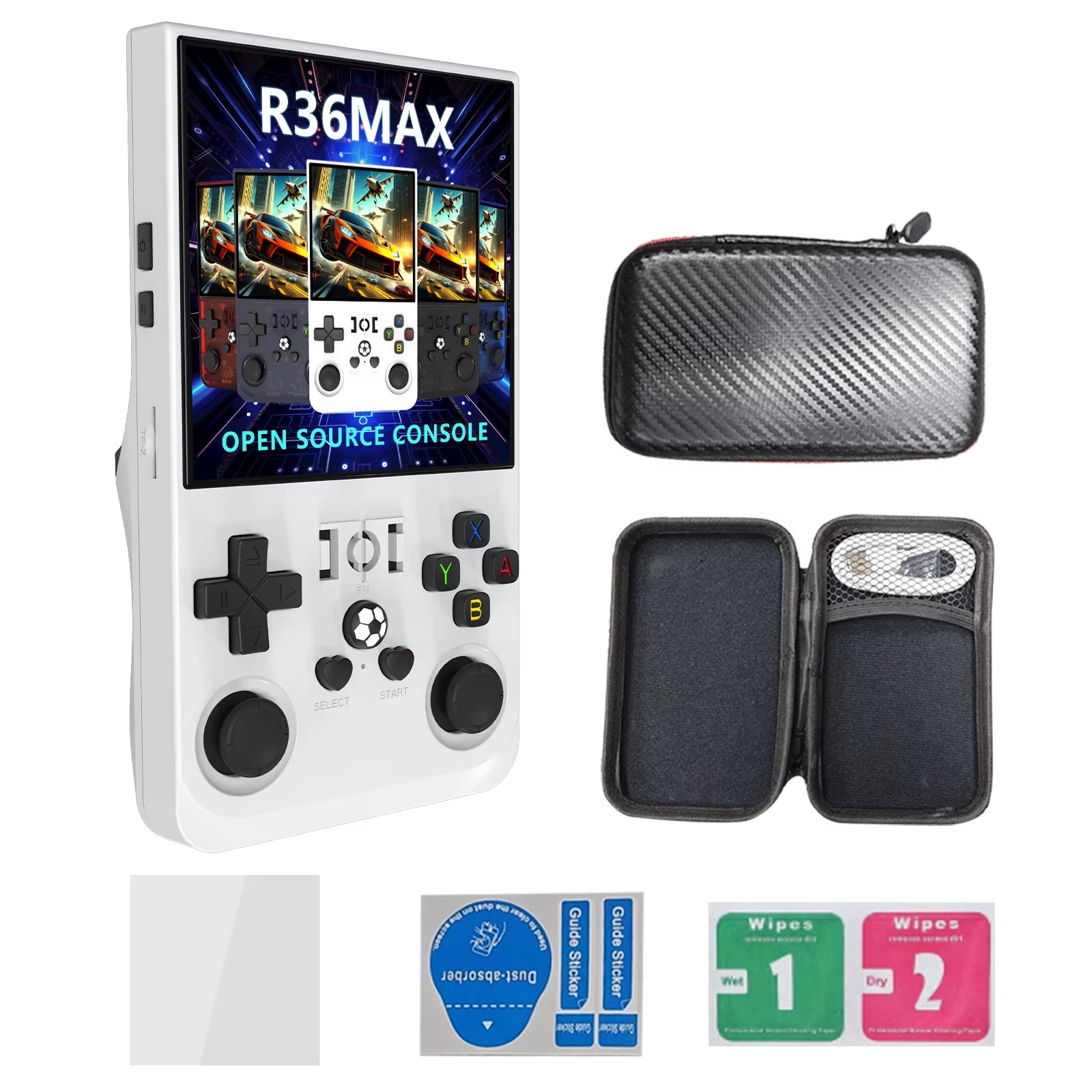 R36 Max Handheld Game Console 64G 15000 Games Stroge Bag 4 Inch Screen Retro Classic Portable Handheld Video Game Console