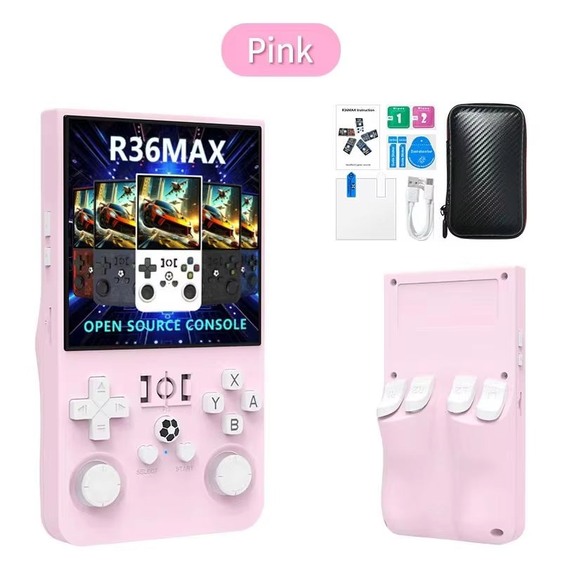 R36 Max Handheld Game Console 64G 15000 Games Stroge Bag 4 Inch Screen Retro Classic Portable Handheld Video Game Console