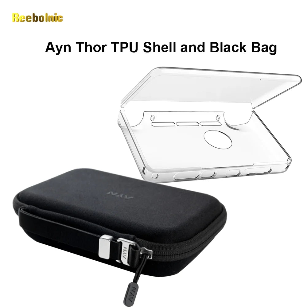 Ayn Thor TPU Shell and Black Bag for Dual Screen Flip Game Console AYN THOR Official Accessories Storage Bag Portable