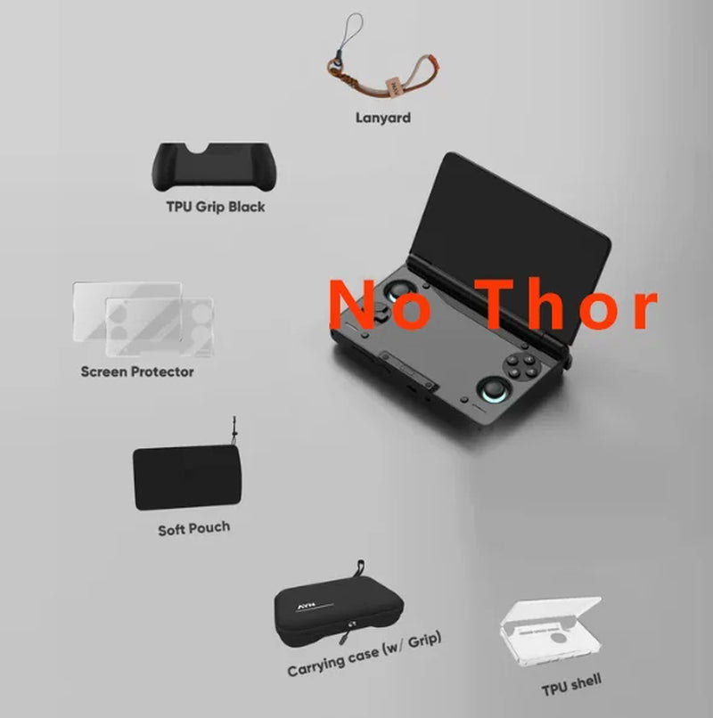 AYN THOR Dual Screen Flip up Handheld Device Gaming Accessories Protective Case Storage Bag Lanyard Soft Bag for AYN THOR Custom