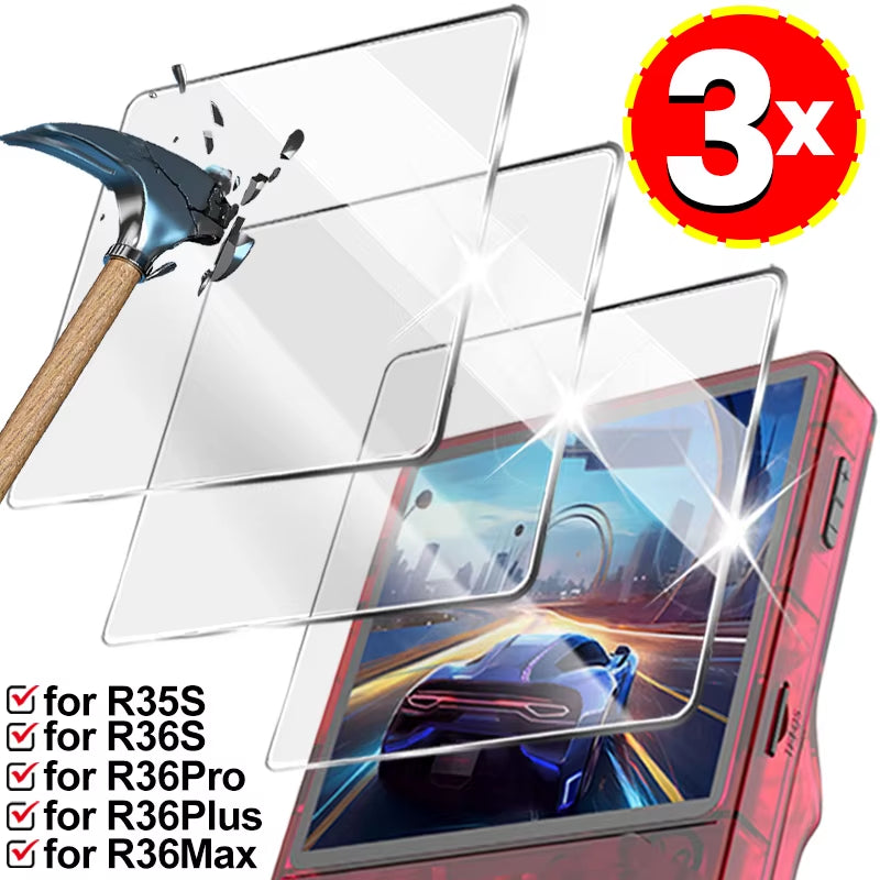 Screen Protectors for R36S RGB20S R35S Game Console HD Tempered Glass for R36S R36Plus R36MAX R36Pro Glass Protective Cover Film
