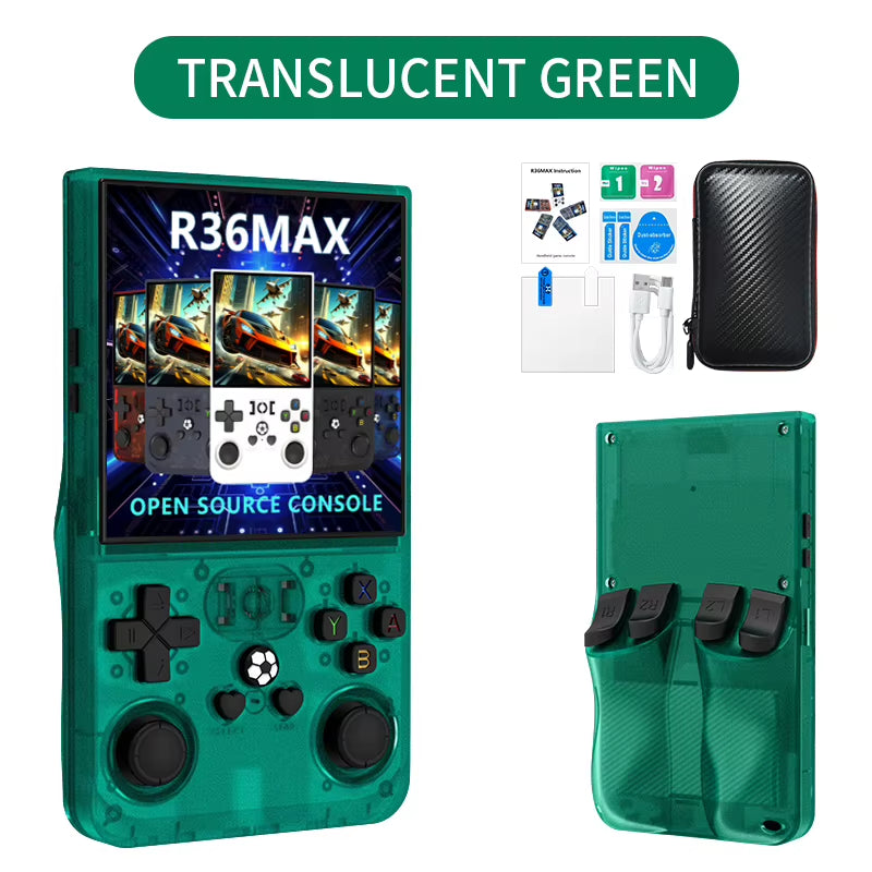 R36 Max Handheld Game Console 64G 15000 Games Stroge Bag 4 Inch Screen Retro Classic Portable Handheld Video Game Console