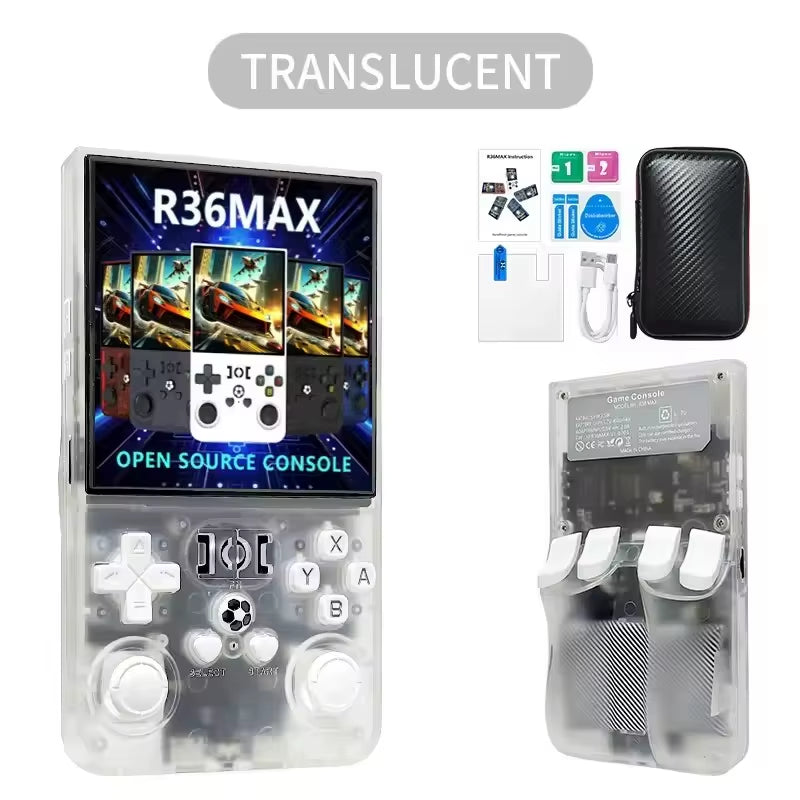 R36 Max Handheld Game Console 64G 15000 Games Stroge Bag 4 Inch Screen Retro Classic Portable Handheld Video Game Console