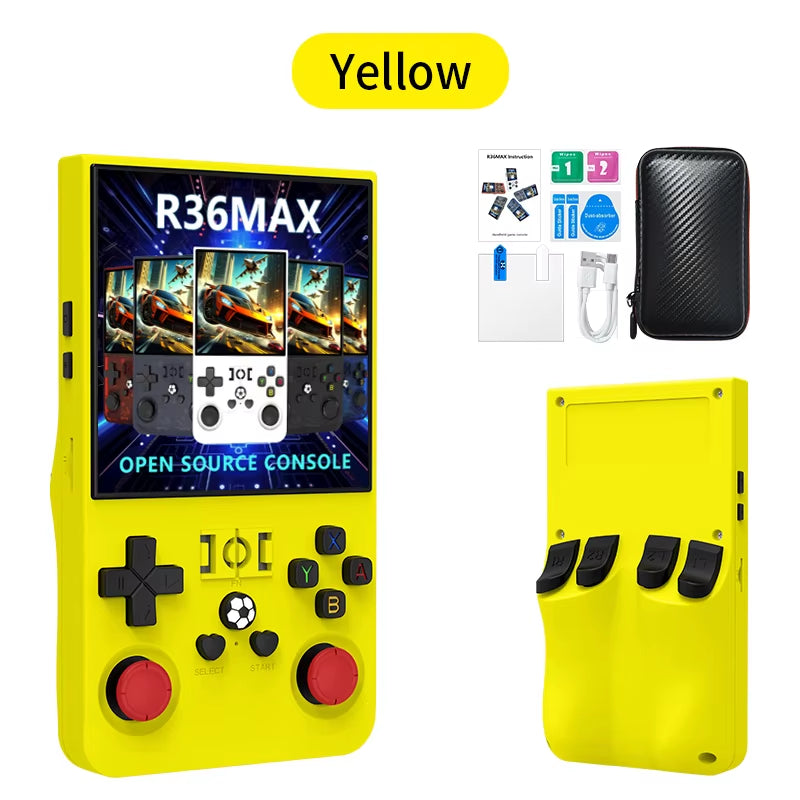 R36 Max Handheld Game Console 64G 15000 Games Stroge Bag 4 Inch Screen Retro Classic Portable Handheld Video Game Console
