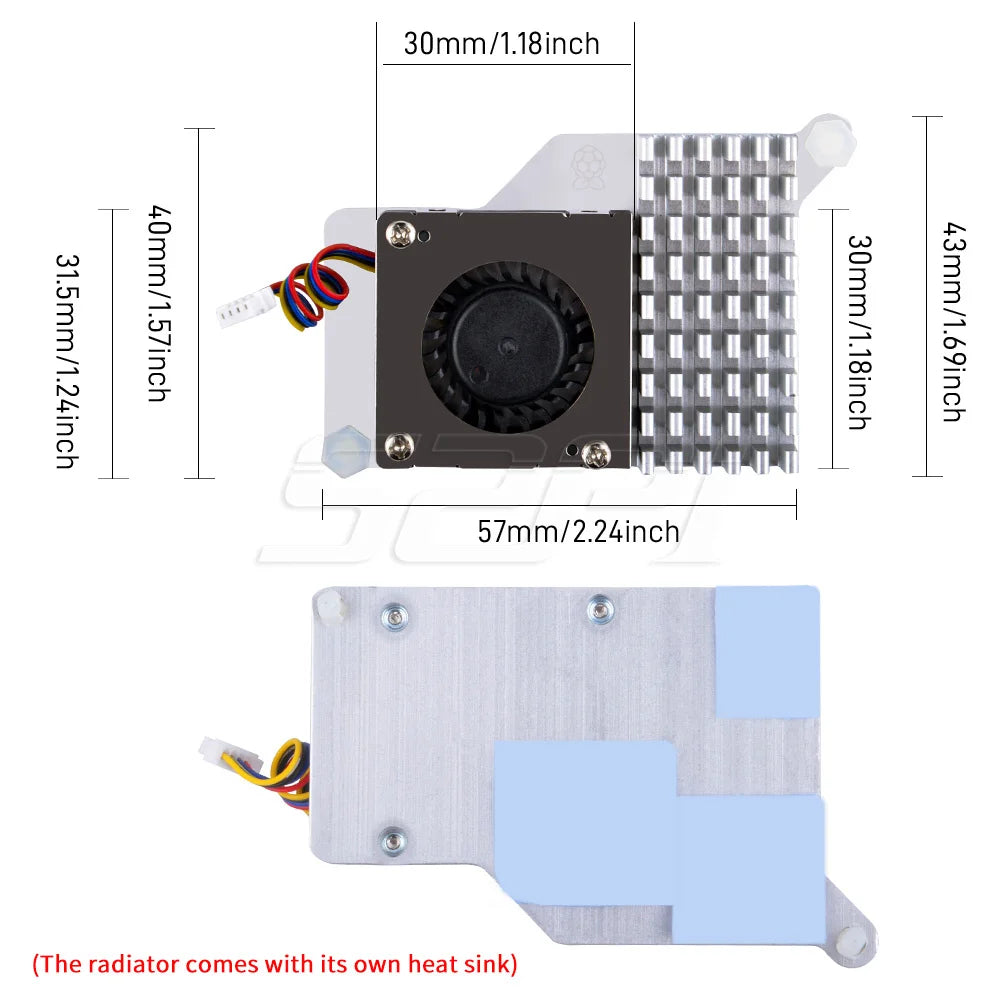Raspberry Pi 5 Case with Raspeberry Pi Offical Cooling Fan Raspberry Pi 5 Aluminum Case with Cooling Fan