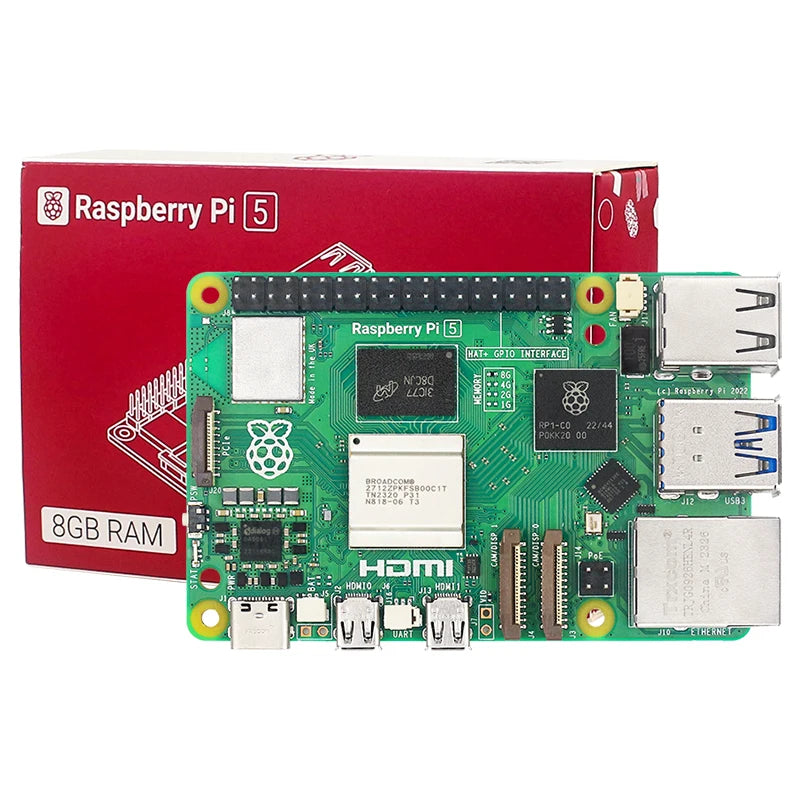 Official Raspberry Pi 5 16GB 8GB 4GB RAM BCM2712 Cortex-A76 2.4Ghz LPDDR4X-4267 Pcie 2.0 RTC Optional Case Power Supply for Rpi5