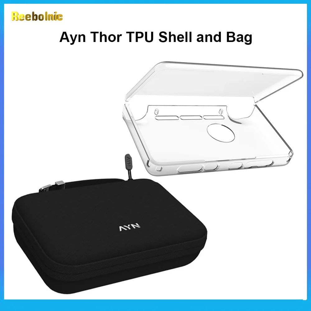 Ayn Thor TPU Shell and Black Bag for Dual Screen Flip Game Console AYN THOR Official Accessories Storage Bag Portable