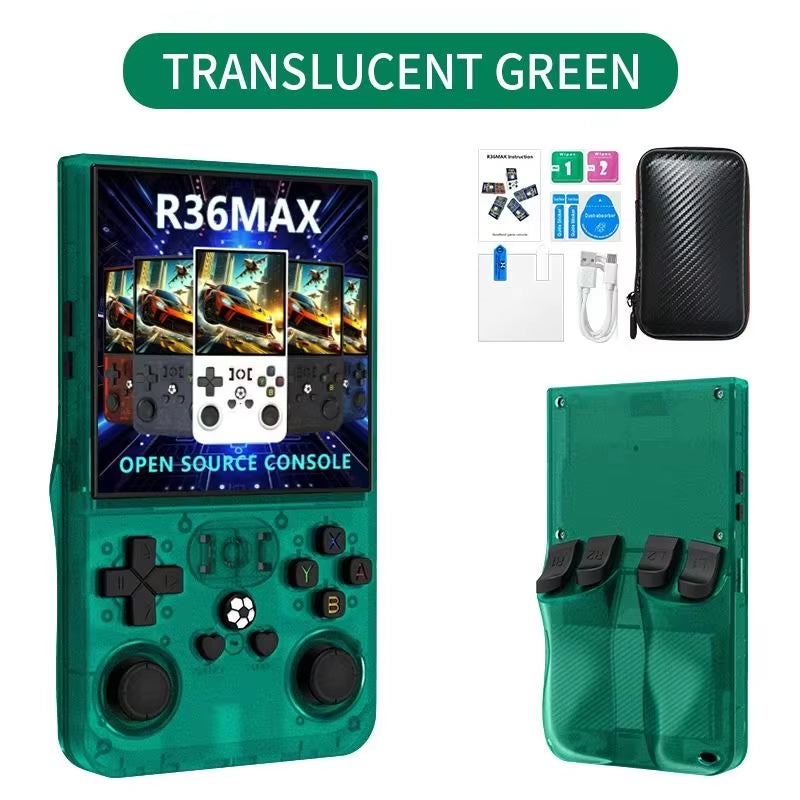 R36 Max Handheld Game Console 64G 15000 Games Stroge Bag 4 Inch Screen Retro Classic Portable Handheld Video Game Console