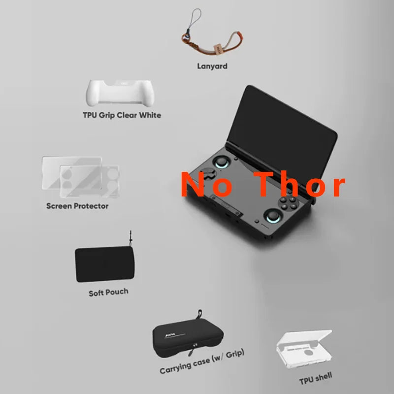 AYN THOR Dual Screen Flip up Handheld Device Gaming Accessories Protective Case Storage Bag Lanyard Soft Bag for AYN THOR Custom